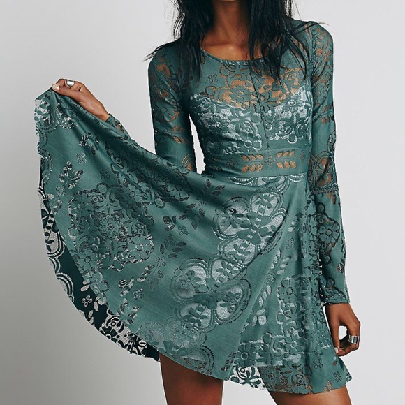 Free People Dresses & Skirts - Free People Green Lace Dress